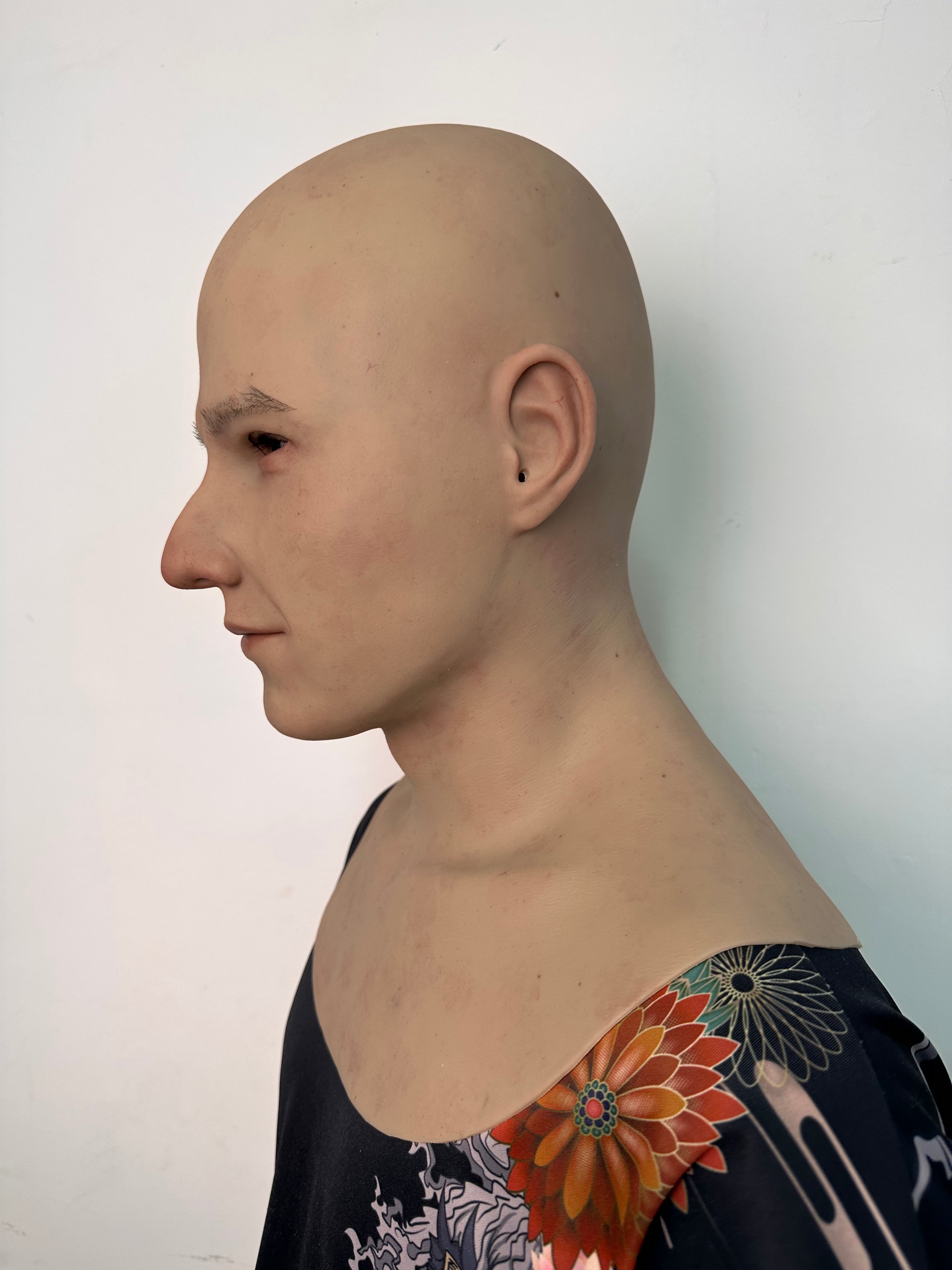 Ultra Realistic Bald Young Man Silicone Mask Full Head – Hyper Real Male Disguise Mask for Cosplay, Prank & Film