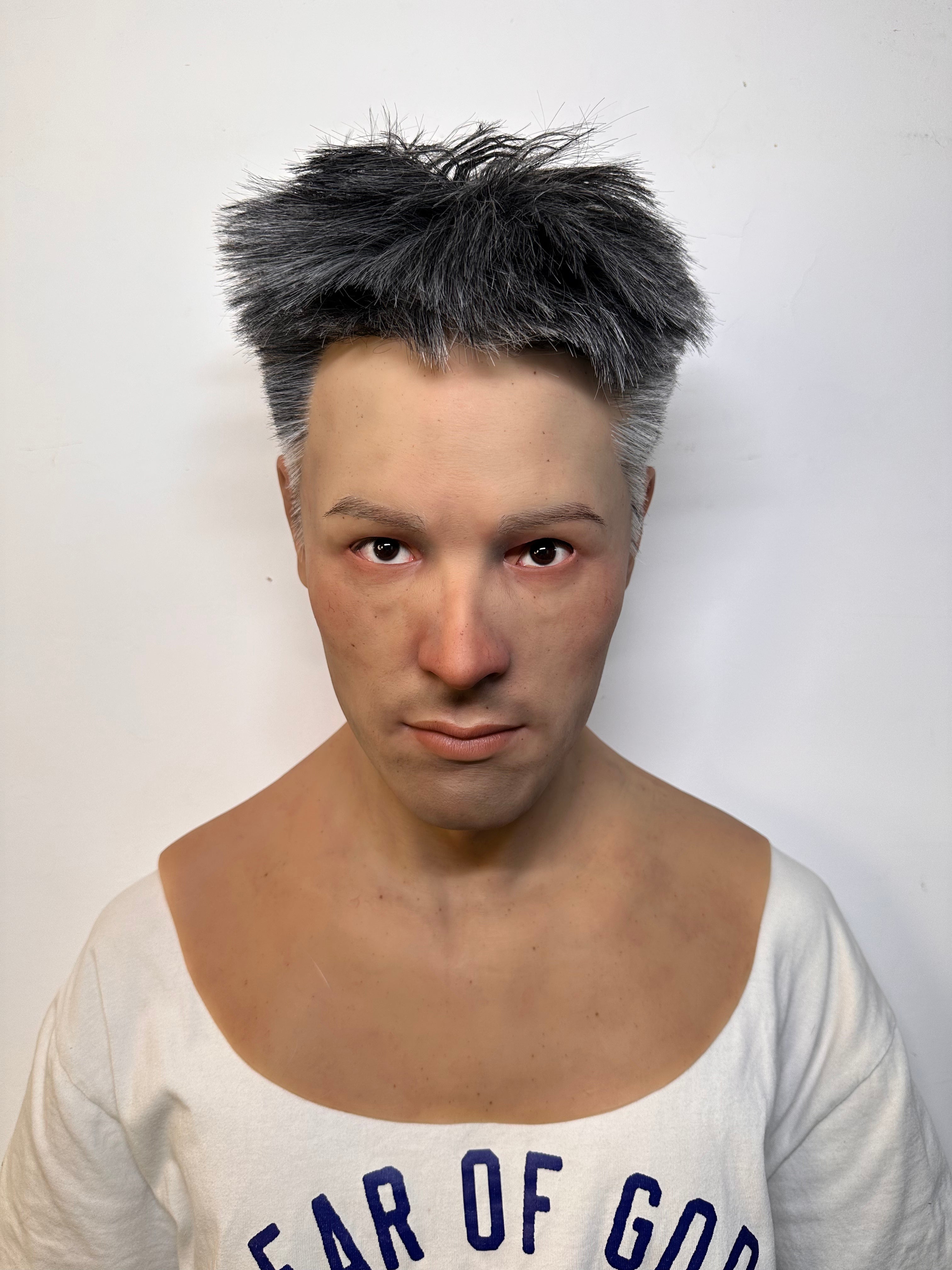 Ultra Realistic Silicone Mask with Hair – Full Head Human Disguise Mask for Film, Cosplay & Prank