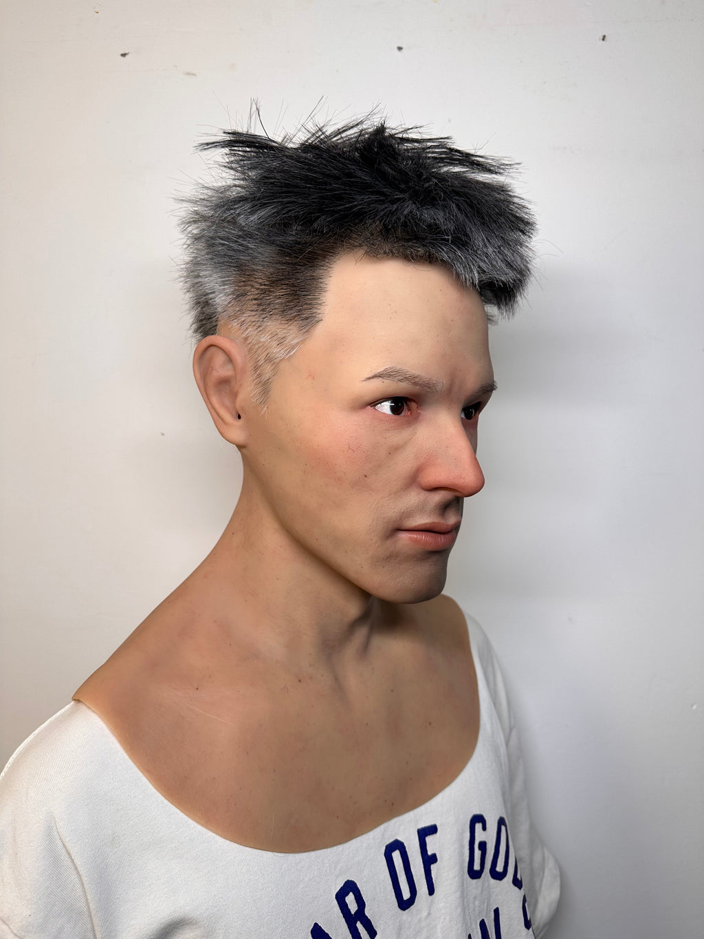 Ultra Realistic Silicone Mask with Hair – Full Head Human Disguise Mask for Film, Cosplay & Prank