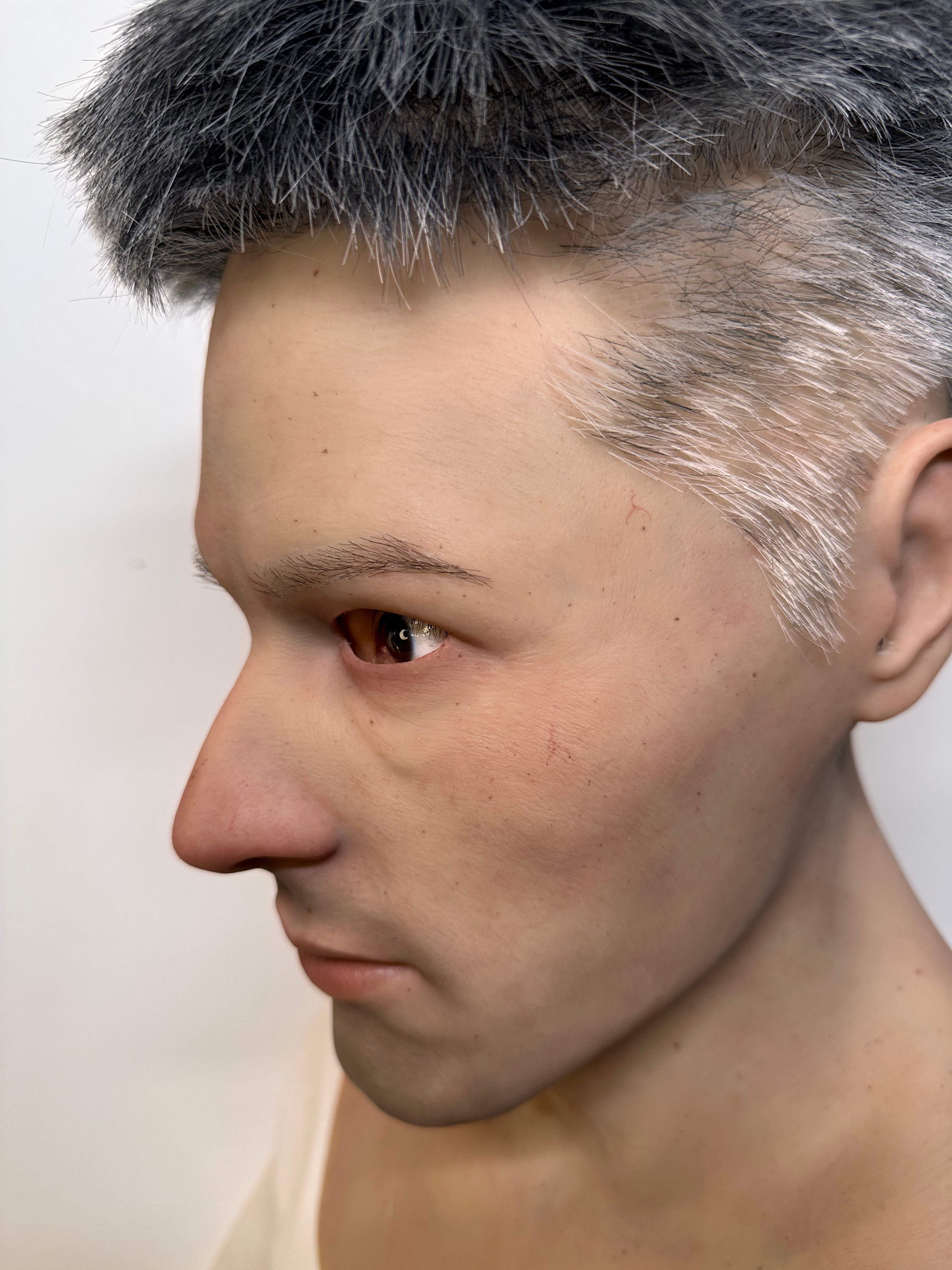 Ultra Realistic Silicone Mask with Hair – Full Head Human Disguise Mask for Film, Cosplay & Prank