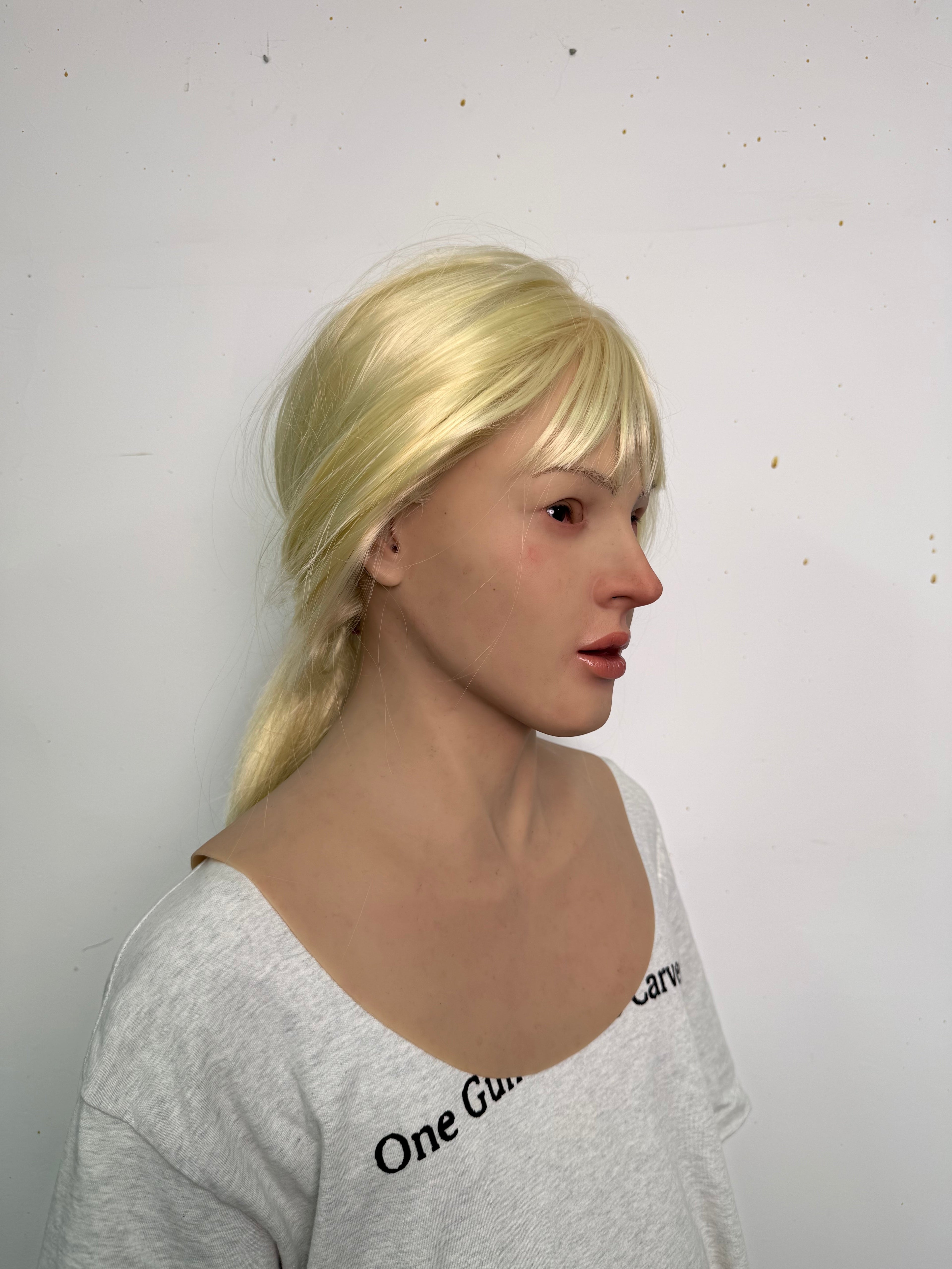 Ultra Realistic Blonde Female Silicone Mask Full Head – Hyper Real Young Woman Mask for Cosplay, Disguise & Film