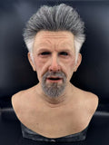 Hyper Realistic Old Man Silicone Mask with Hair – Movie Quality Aging Face Mask for Film, Prank & Disguise