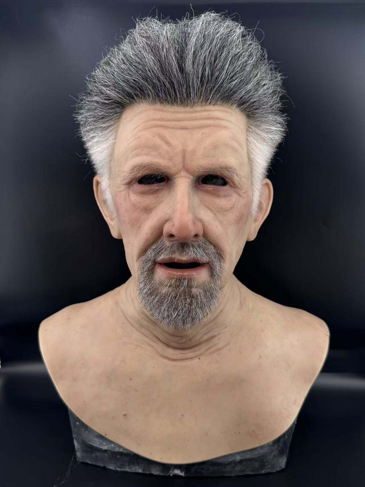 Hyper Realistic Old Man Silicone Mask with Hair – Movie Quality Aging Face Mask for Film, Prank & Disguise