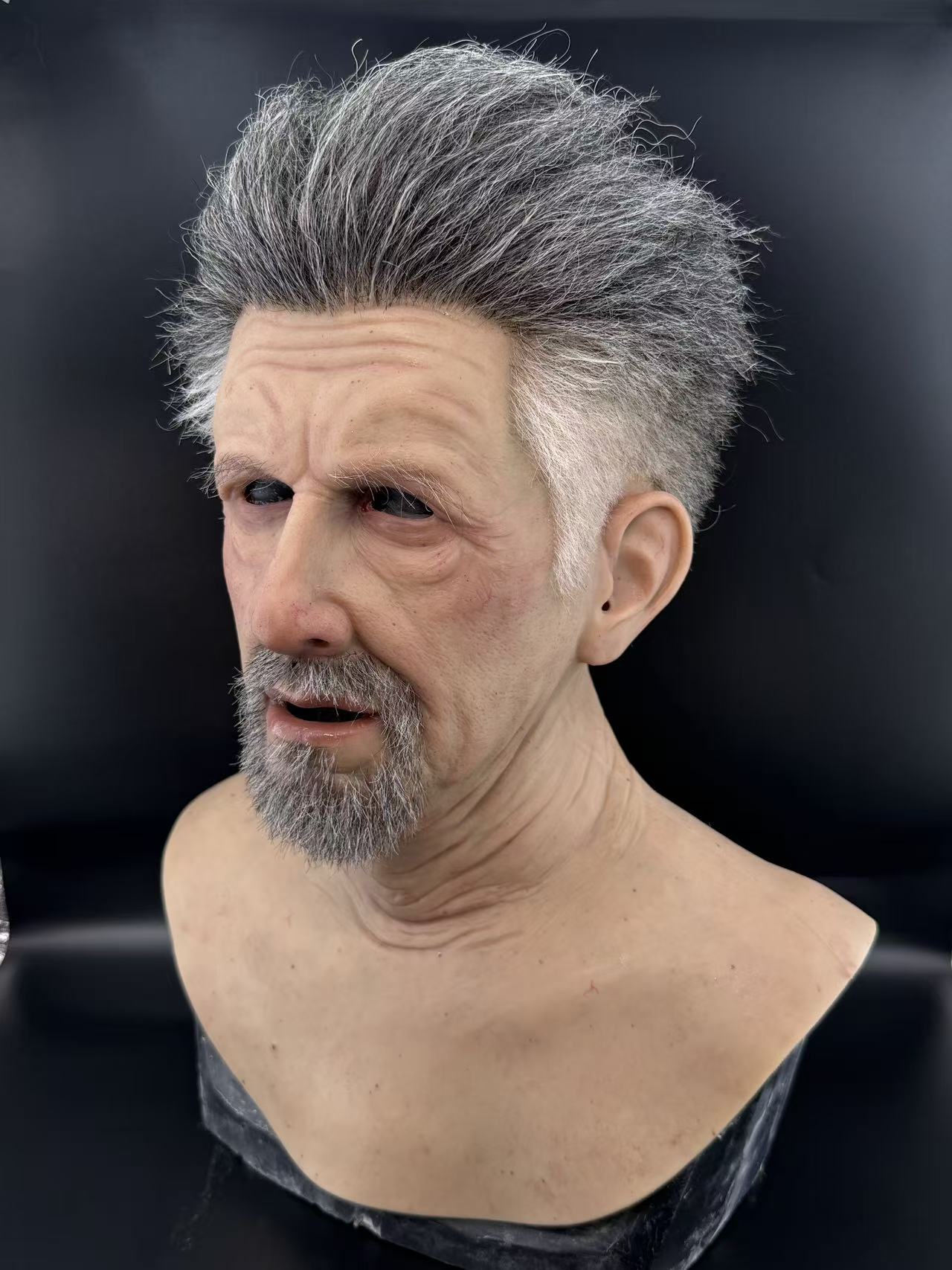 Hyper Realistic Old Man Silicone Mask with Hair – Movie Quality Aging Face Mask for Film, Prank & Disguise