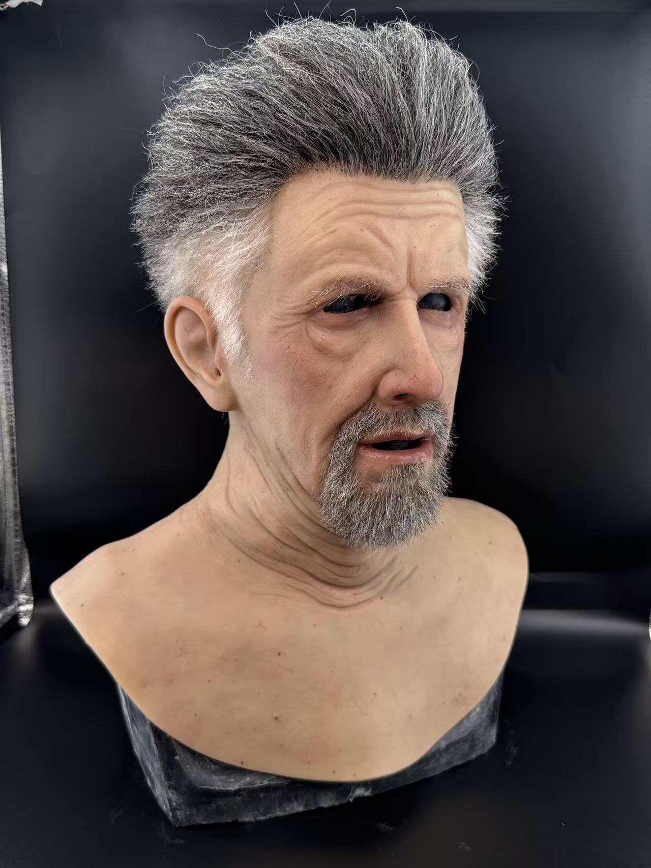 Hyper Realistic Old Man Silicone Mask with Hair – Movie Quality Aging Face Mask for Film, Prank & Disguise
