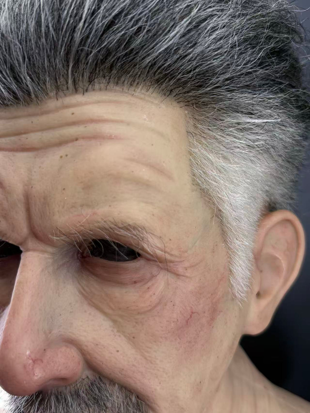 Hyper Realistic Old Man Silicone Mask with Hair – Movie Quality Aging Face Mask for Film, Prank & Disguise