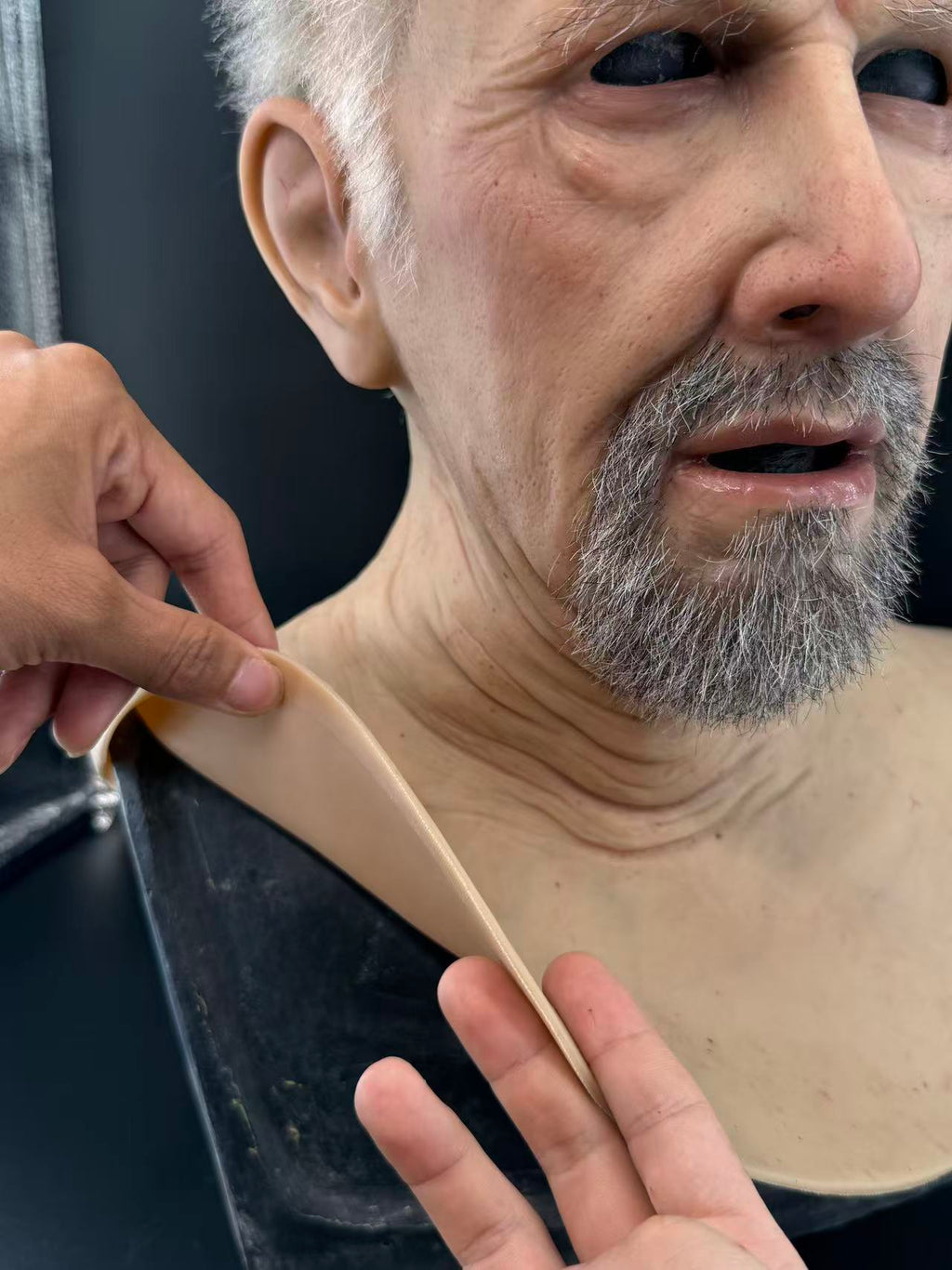 Hyper Realistic Old Man Silicone Mask with Hair – Movie Quality Aging Face Mask for Film, Prank & Disguise