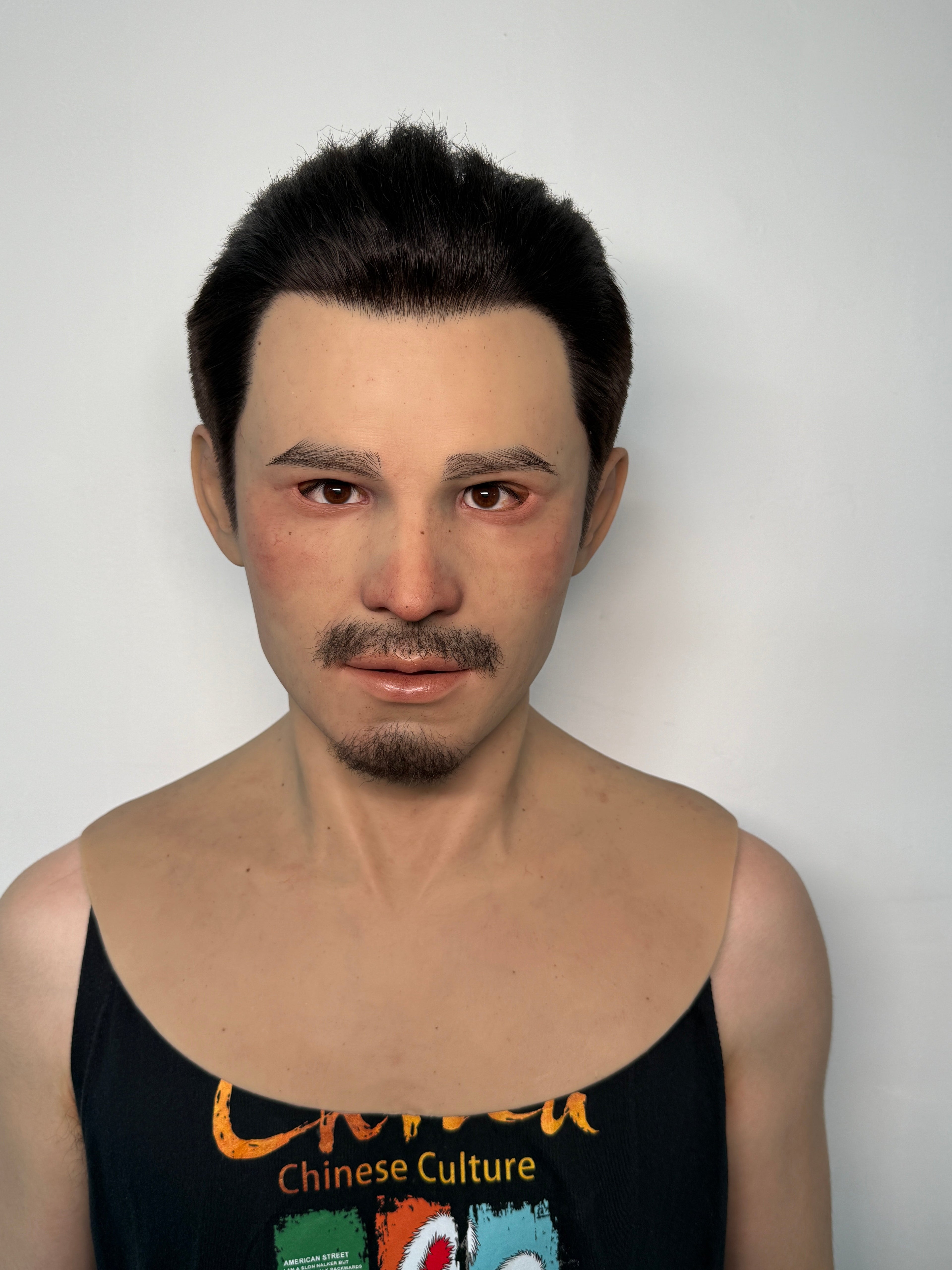 Ultra Realistic Silicone Mask Full Head – Mature Male Beard Face Mask for Disguise, Cosplay & Film Use