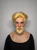 Ultra Realistic Silicone Mask Full Head – Blonde Beard Male Face Mask for Cosplay, Disguise & Film Production