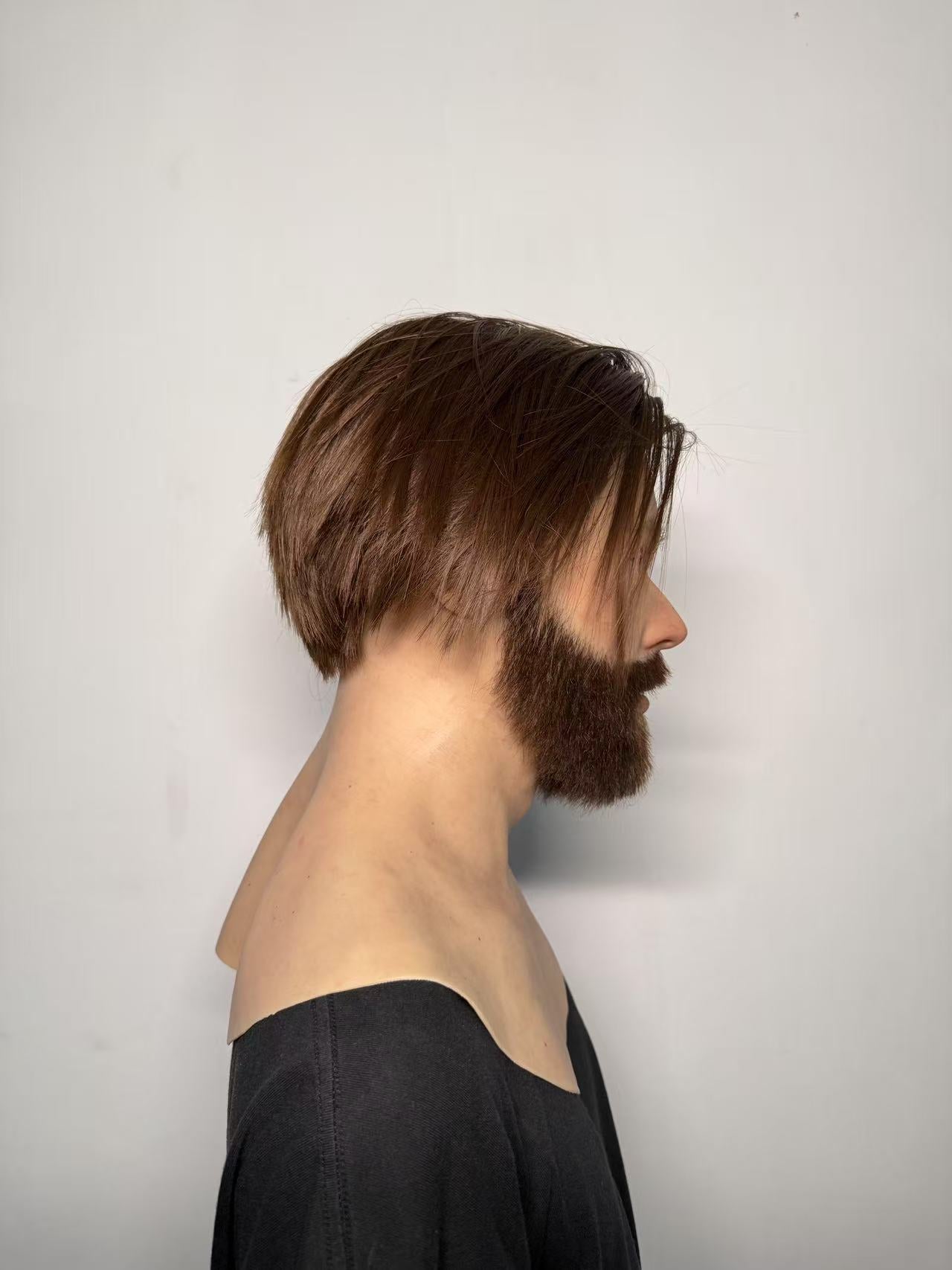 Ultra Realistic Silicone Mask with Hair & Beard – Full Head Male Disguise Mask for Film, Prank & Cosplay
