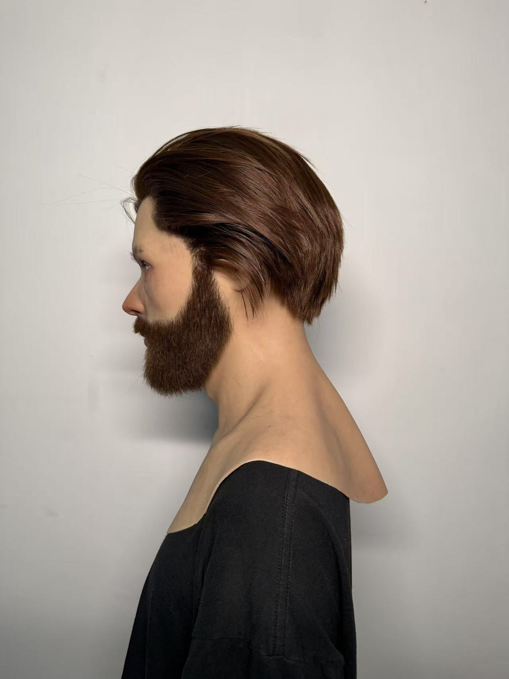 Ultra Realistic Silicone Mask with Hair & Beard – Full Head Male Disguise Mask for Film, Prank & Cosplay