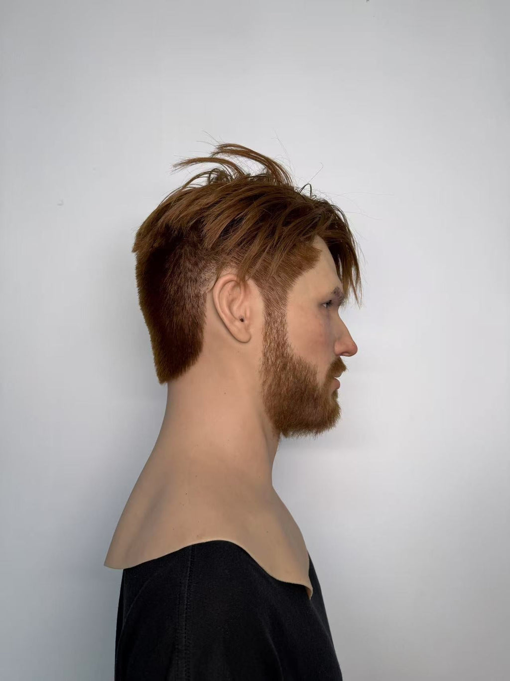 Ultra Realistic Bearded Male Silicone Mask Full Head – Hyper Real Caucasian Cosplay Disguise Mask with Hair