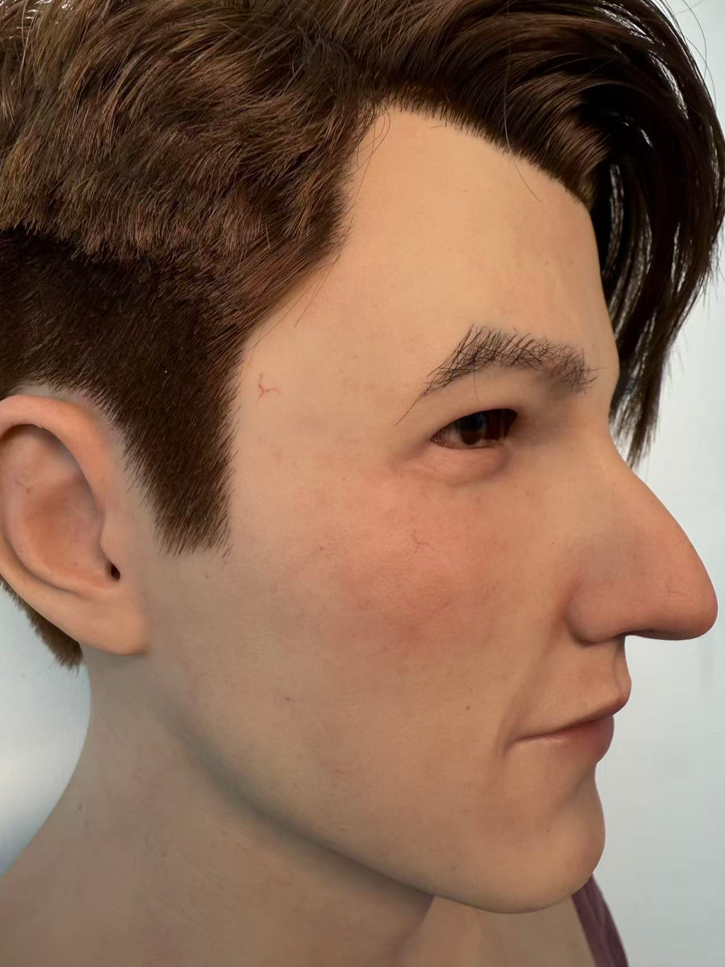 Ultra Realistic Young Male Silicone Mask Full Head – Natural Look Man Mask with Hair for Disguise, Cosplay & Film
