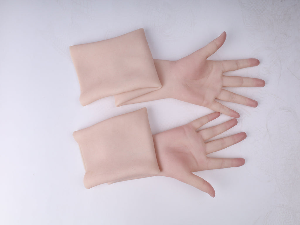 Ultra Realistic Female Silicone Hands with Forearm – Lifelike Wearable Hands for Full Disguise, Cosplay & Film