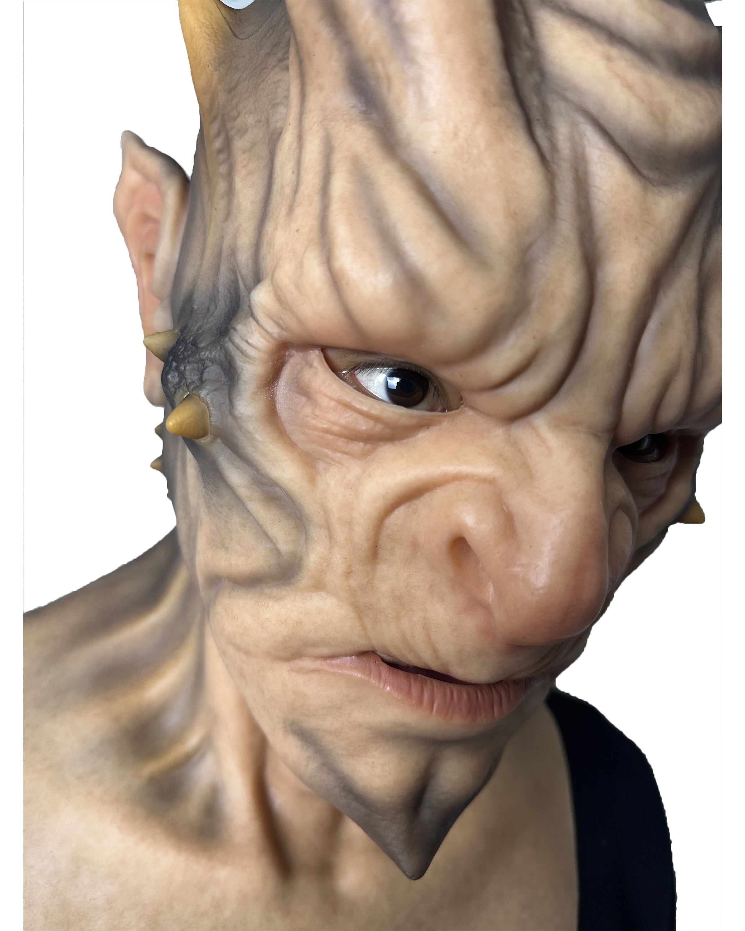 Demon Horn Mask Full Head – Ultra Realistic Devil Cosplay Mask for Halloween, Horror & Film