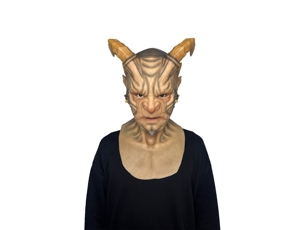 Demon Horn Mask Full Head – Ultra Realistic Devil Cosplay Mask for Halloween, Horror & Film