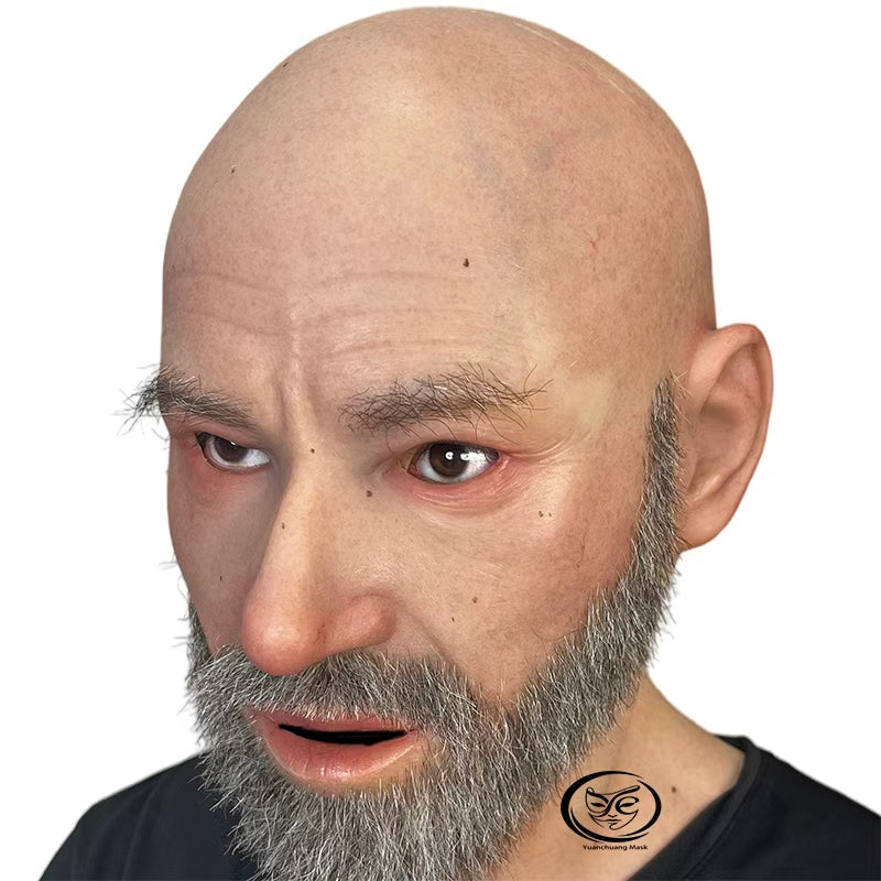 Ultra Realistic Asian Male Silicone Mask – Full Head Human Face Mask for Disguise, Film & Everyday Transformation
