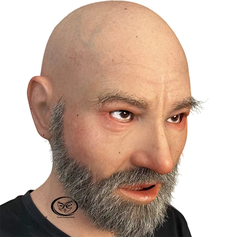 Ultra Realistic Asian Male Silicone Mask – Full Head Human Face Mask for Disguise, Film & Everyday Transformation