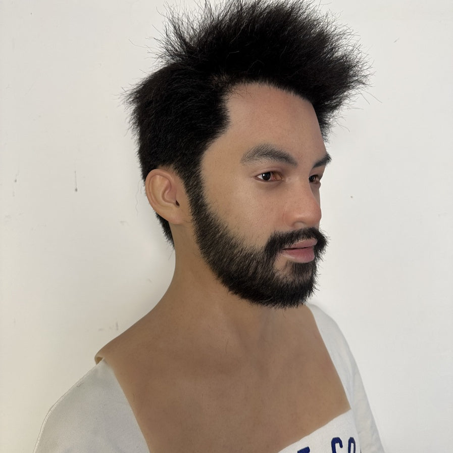 Ultra Realistic Silicone Mask with Beard – Mature Male Human Disguise for Film, Social Experiments & Content Creation