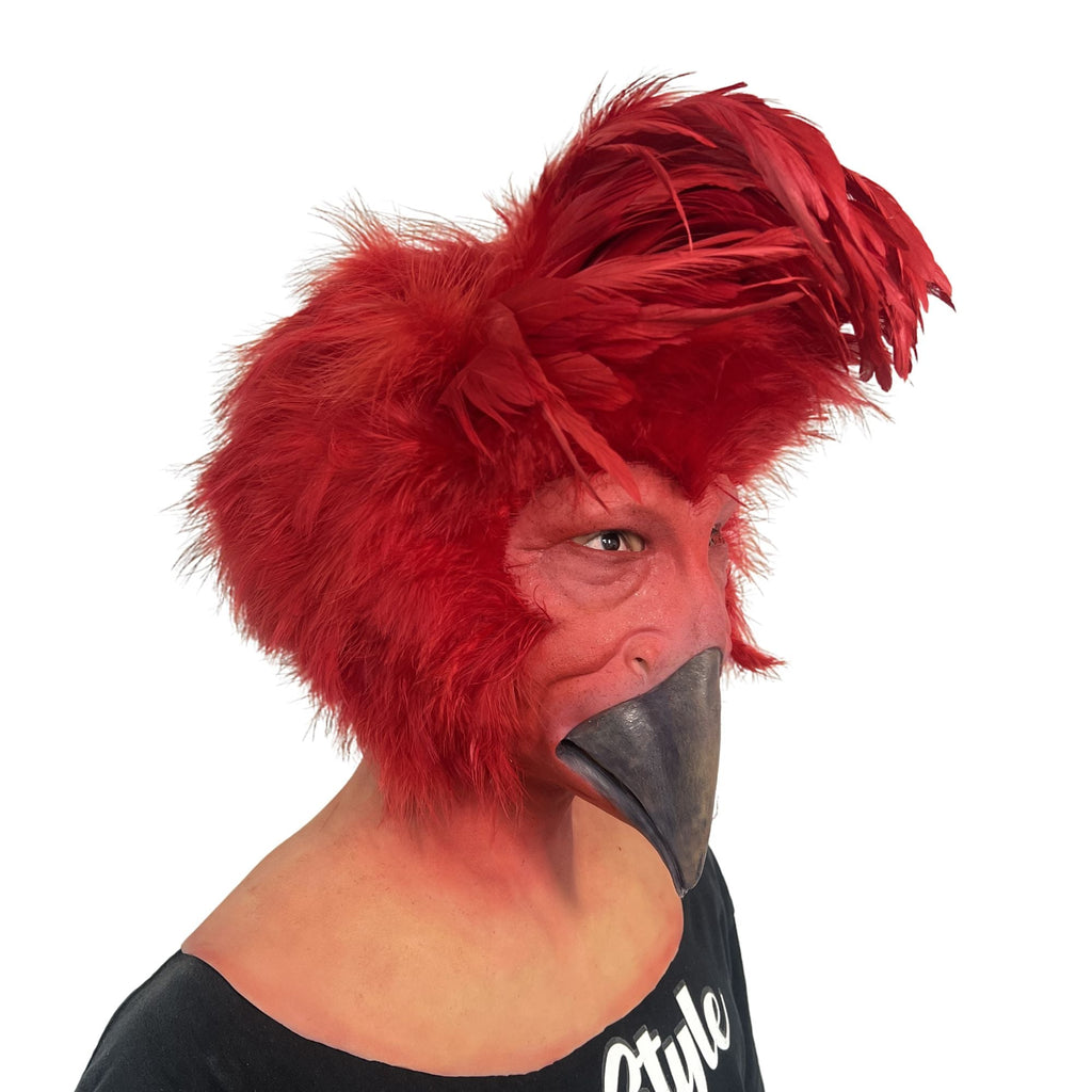 Red Bird Monster Mask Full Head – Funny Scary Cosplay Animal Mask for Halloween Party & Prank
