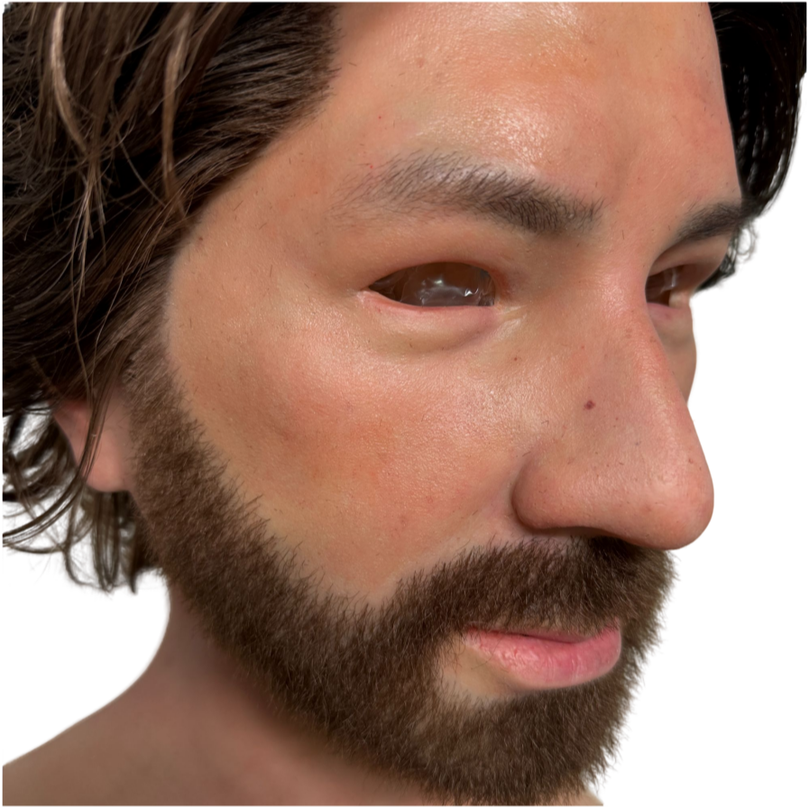 Ultra Realistic Silicone Mask with Hair & Beard – Natural Male Face Mask for Prank, Social Experiment & Film