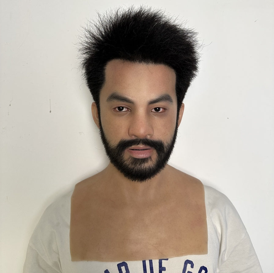 Ultra Realistic Silicone Mask with Beard – Mature Male Human Disguise for Film, Social Experiments & Content Creation