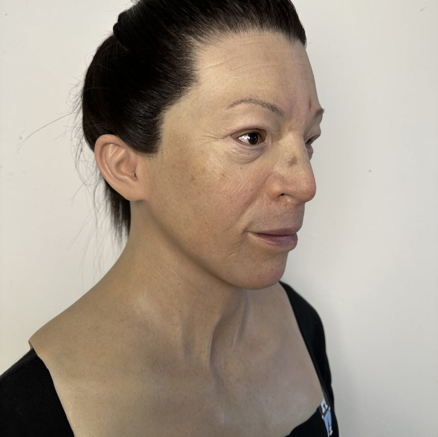 Ultra Realistic Female Silicone Mask Full Head – Hyper Real Asian Woman Mask for Cosplay, Film & Disguise
