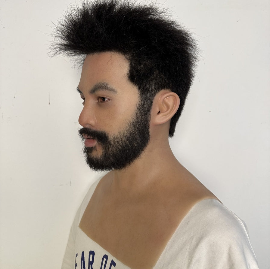 Ultra Realistic Silicone Mask with Beard – Mature Male Human Disguise for Film, Social Experiments & Content Creation