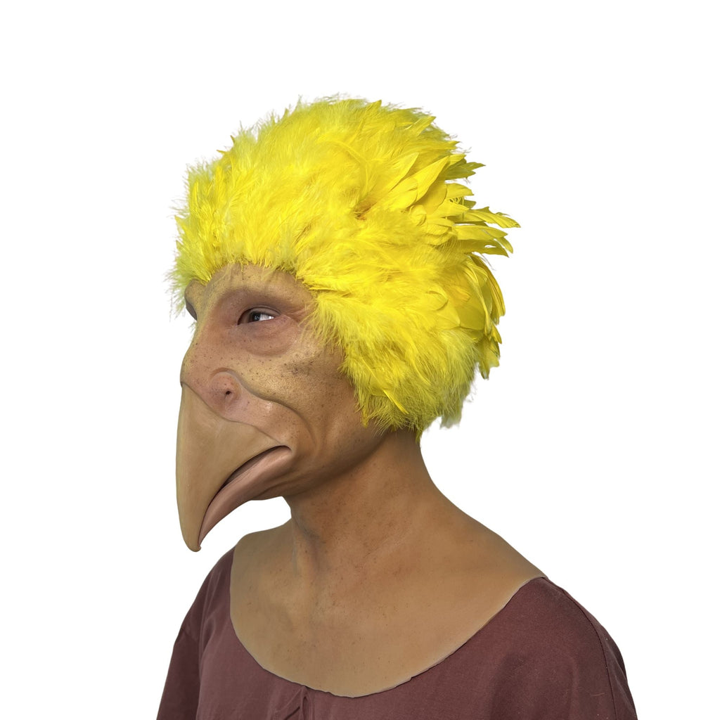 Funny Yellow Bird Mask Full Head – Realistic Animal Cosplay Mask for Halloween, Party & Prank