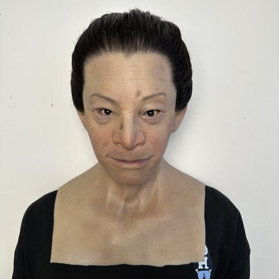 Ultra Realistic Female Silicone Mask Full Head – Hyper Real Asian Woman Mask for Cosplay, Film & Disguise