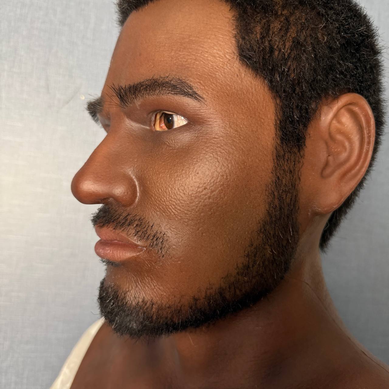 Ultra Realistic Asian Male Silicone Mask with Hair – Full Head Human Face Mask for Disguise, Film & Real-Life Transformation