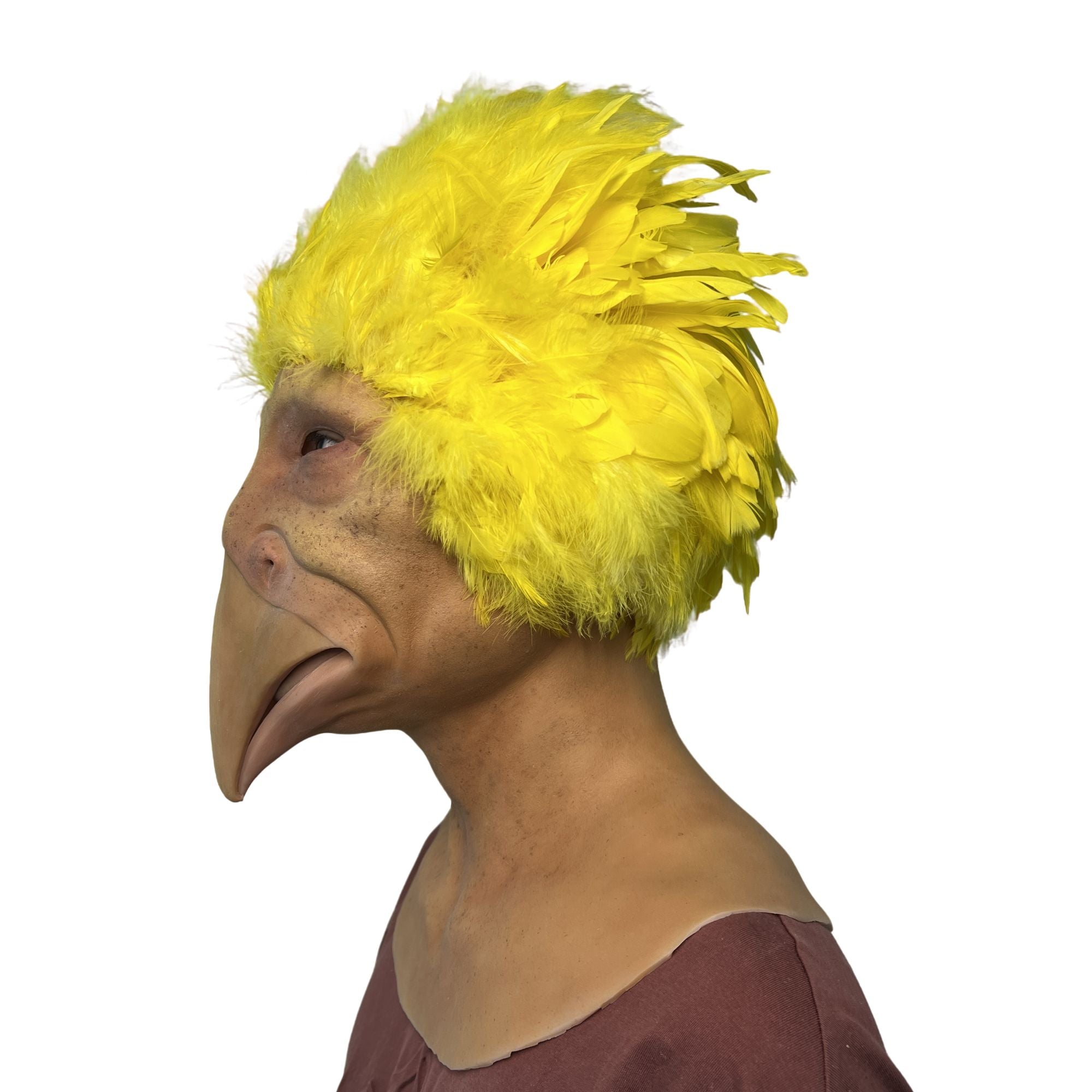 Funny Yellow Bird Mask Full Head – Realistic Animal Cosplay Mask for Halloween, Party & Prank