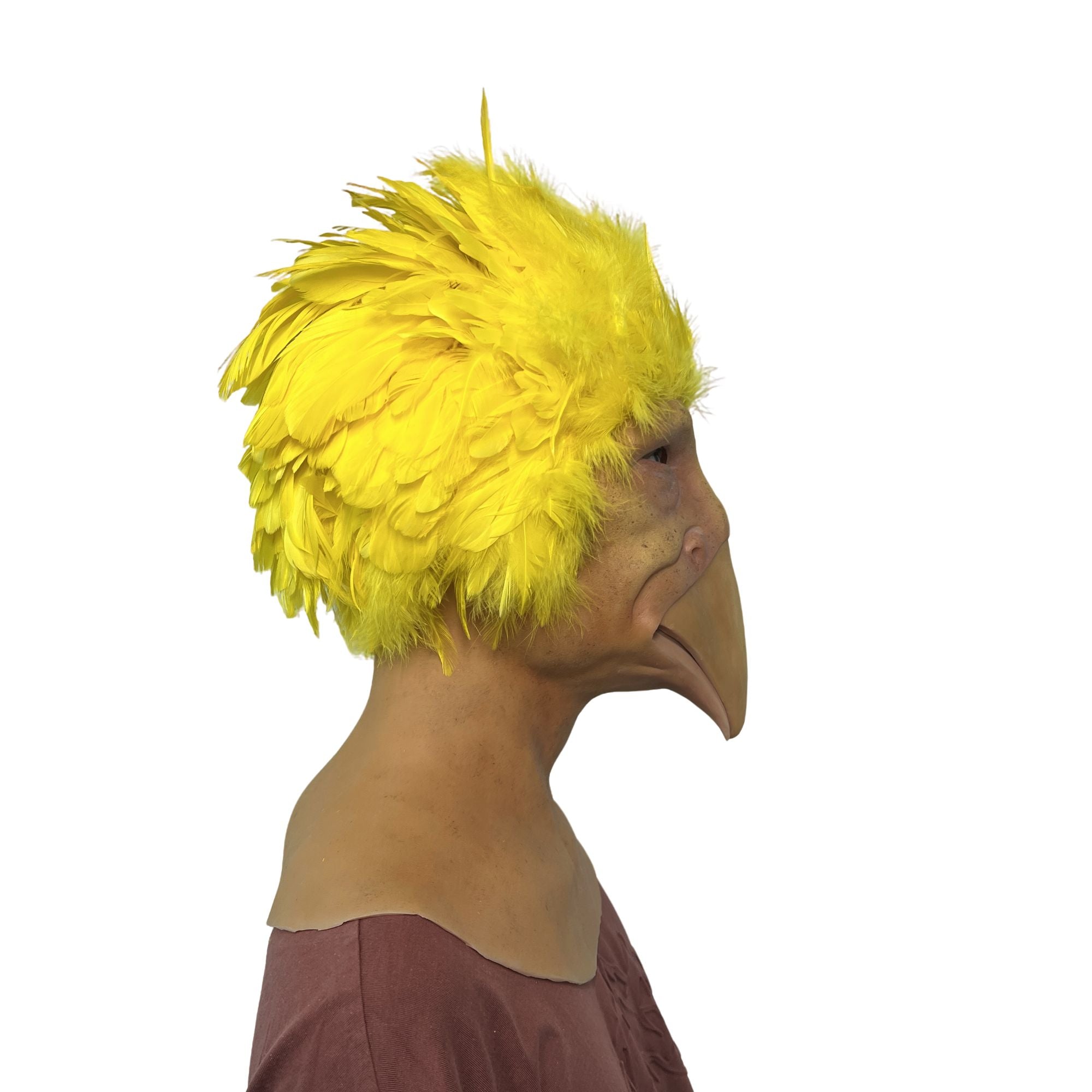 Funny Yellow Bird Mask Full Head – Realistic Animal Cosplay Mask for Halloween, Party & Prank