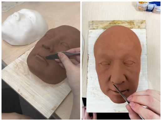 Clay sculpting process