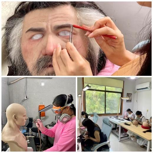 Mask coloring and hair implantation
